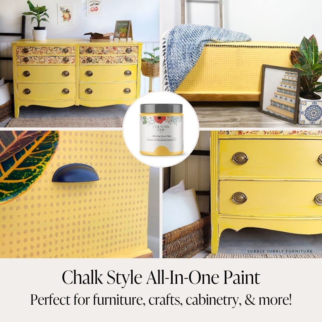 Yellow Wellies - Chalk Style Paint for Furniture, Home Decor, DIY, Cabinets, Crafts - Eco-Friendly All-In-One Paint