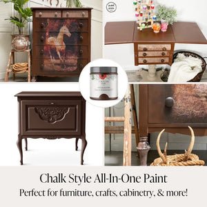 Leather Bound - Chalk Style Paint for Furniture, Home Decor, DIY, Cabinets, Crafts - Eco-Friendly All-In-One Paint