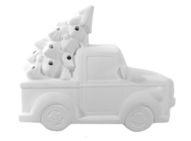UNFINISHED Ceramic Christmas Truck with Tree Kit